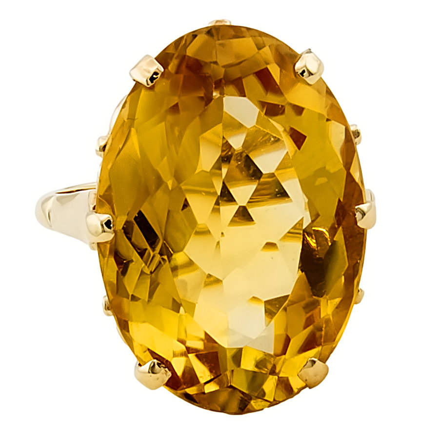 9ct Gold Vintage Citrine Ring size L